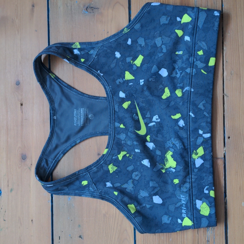 162-NIKE sports bra Yellow And Grey